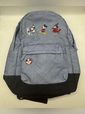 Disney Mickey Mouse Through the Years Backpack featuring embroidered characters